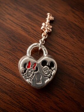 Brand New Disney Mickey Mouse & Minnie Mouse Padlock Charm